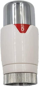 Thermostatic Radiator Valve TRV White Chrome Replacement Head Only