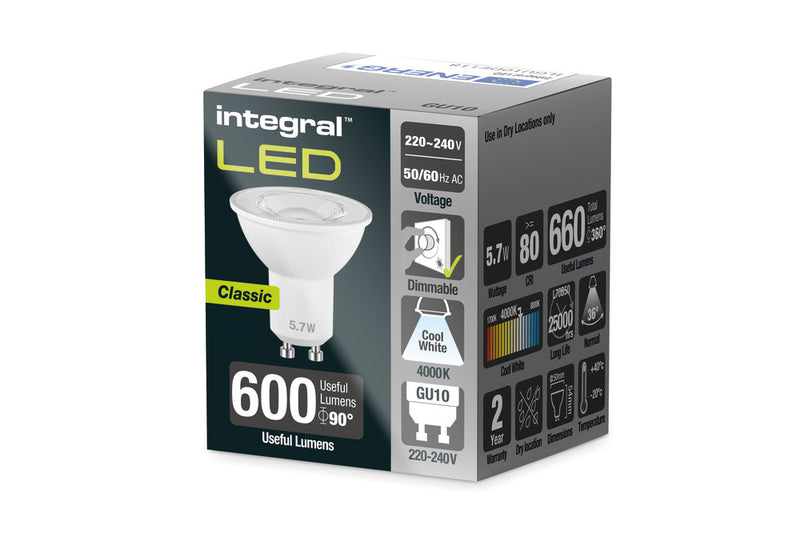 GU10 660LM 5.7W 4000K DIMMABLE 36 BEAM