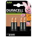 Duracell Rechargeable AAA HR03 750mAh Rechargeable Batteries | 4 Pack