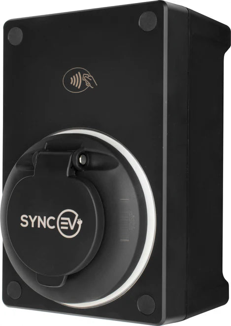 SyncEV Compact Car Charger 7.4kW Type 2 Socketed WiFi Only - Black