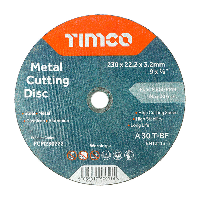 Bonded Abrasive Disc - For Cutting - 230 x 22.2 x 3.2