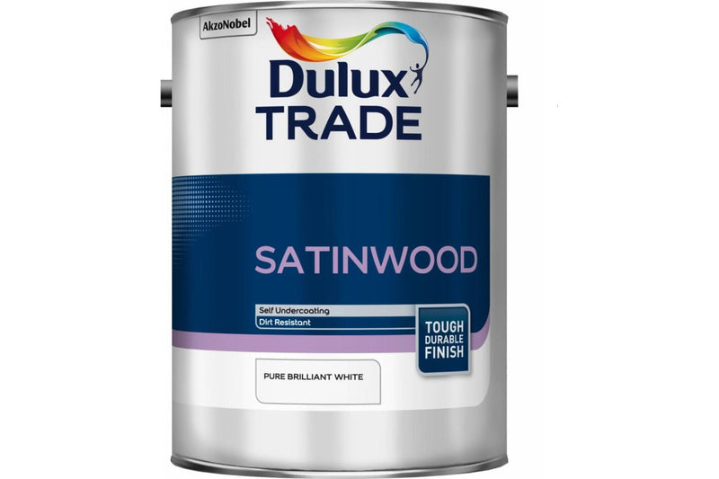 Dulux Trade Satinwood Paint Pure Brilliant White 5L