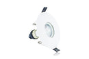 EVOFIRE FIRE RATED DOWNLIGHT 70-100MM CUTOUT IP65 WHITE ROUND +GU10 HOLDER