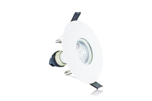 Evofire 70mm-100mm cut-out Fire Rated Downlight Round White with GU10 Holder