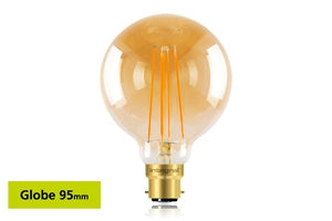 Sunset Vintage Globe 95mm 5W (40W) 1800K 380lm B22 Dimmable Lamp
