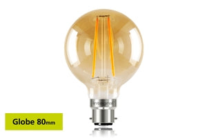 Sunset Vintage Globe 80mm 2.5W (40W) 1800K 170lm B22 Non-Dimmable Lamp