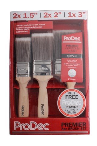 6pc PREMIER SYNTHETIC BRUSH SET + FREE WOODWORKER BRUSH