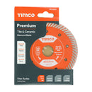 Premium Tile & Ceramic Diamond Blade - Thin Turbo - 115mm x 22.2mm