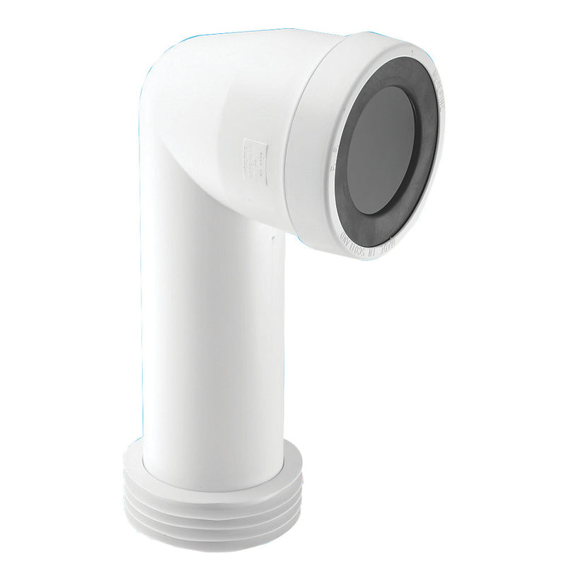MCALPINE 90° WC PAN CONNECTOR WHITE 110MM