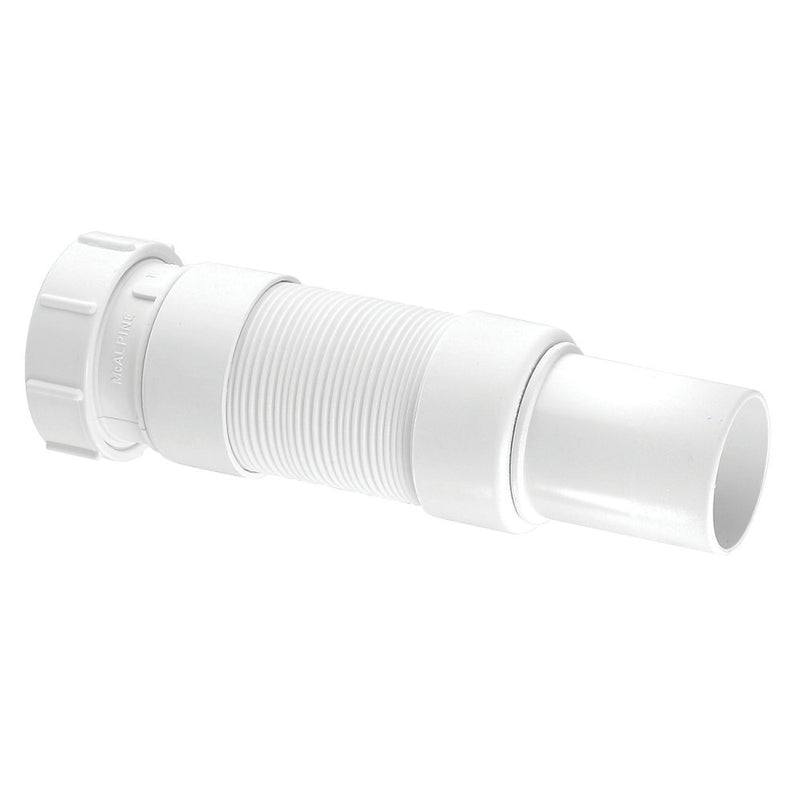 MCALPINE FLEXIBLE WASTE PIPE FITTING WHITE 40 X 210MM