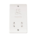 2-Gang Dual Voltage Shaver Socket 115V / 230V White