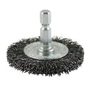 Drill Wheel Brush - Crimped Steel Wire 100mm