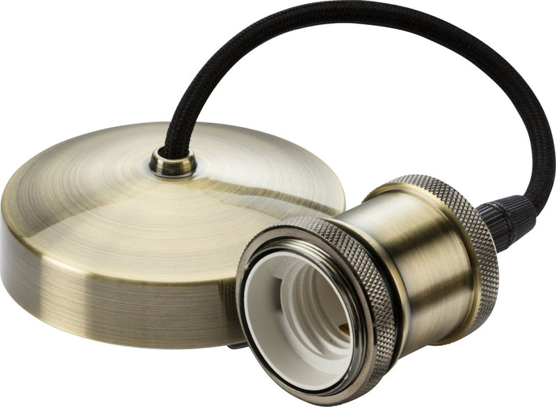 6" E27 Vintage Pendant Set - Antique Brass