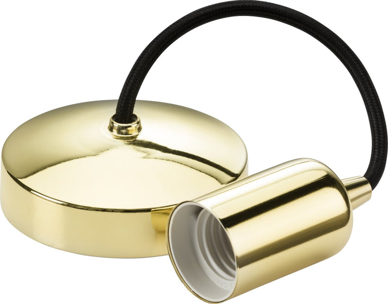 6" E27 Contemporary Pendant Set - Polished Brass