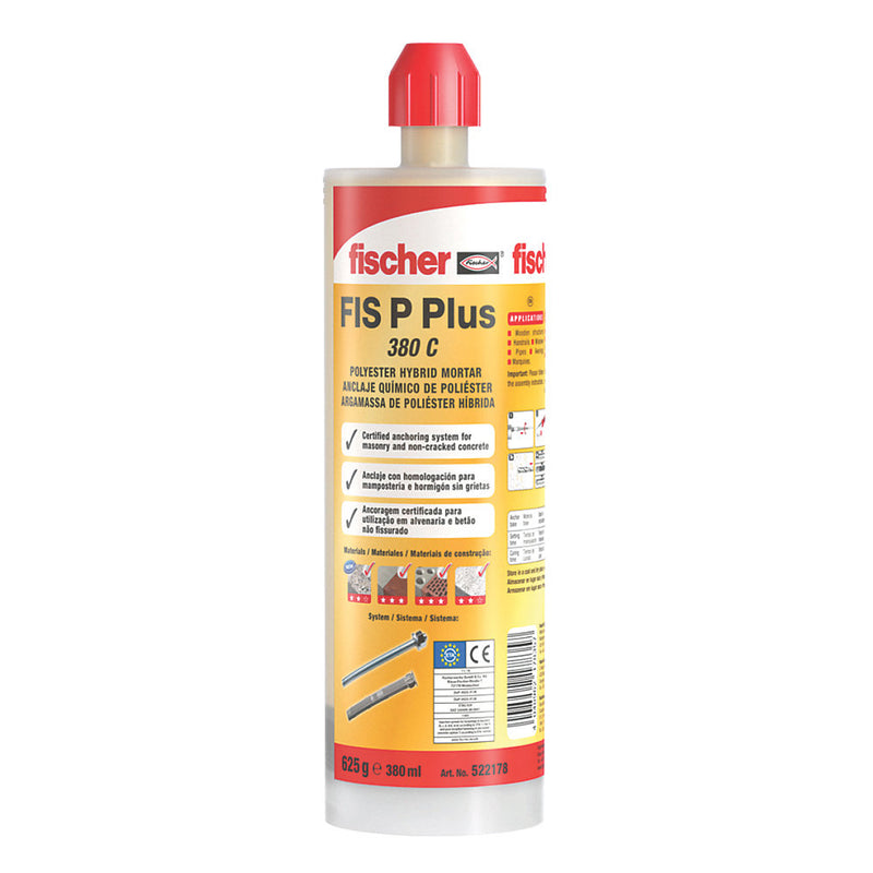 FISCHER FIS P PLUS POLYESTER HYBRID MORTAR INJECTION RESIN 380ML (552JJ)