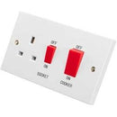 45A DP Cooker Unit 45A DP Switch & 13A Socket White