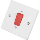 45A DP Cooker Switch 1 Gang White
