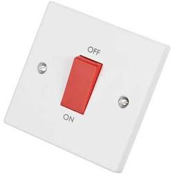 45A DP Cooker Switch 1 Gang White
