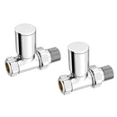 Modern Straight Radiator Valves - Chrome