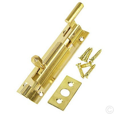 Polished Brass NeckedBarrel Bolt 100x25mm