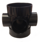 Soil 110mm x 50mm Solvent Weld Black Soil Triple Socket Boss Connector