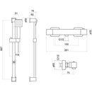 Piron Square Exposed Bar Valve Shower Set