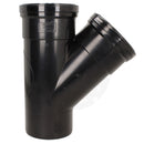 Soil 110mm Ring Seal Black Soil 135 Degree Double Socket Branch Tee
