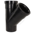 Soil 110mm Ring Seal Black Soil 135 Degree Double Socket Branch Tee