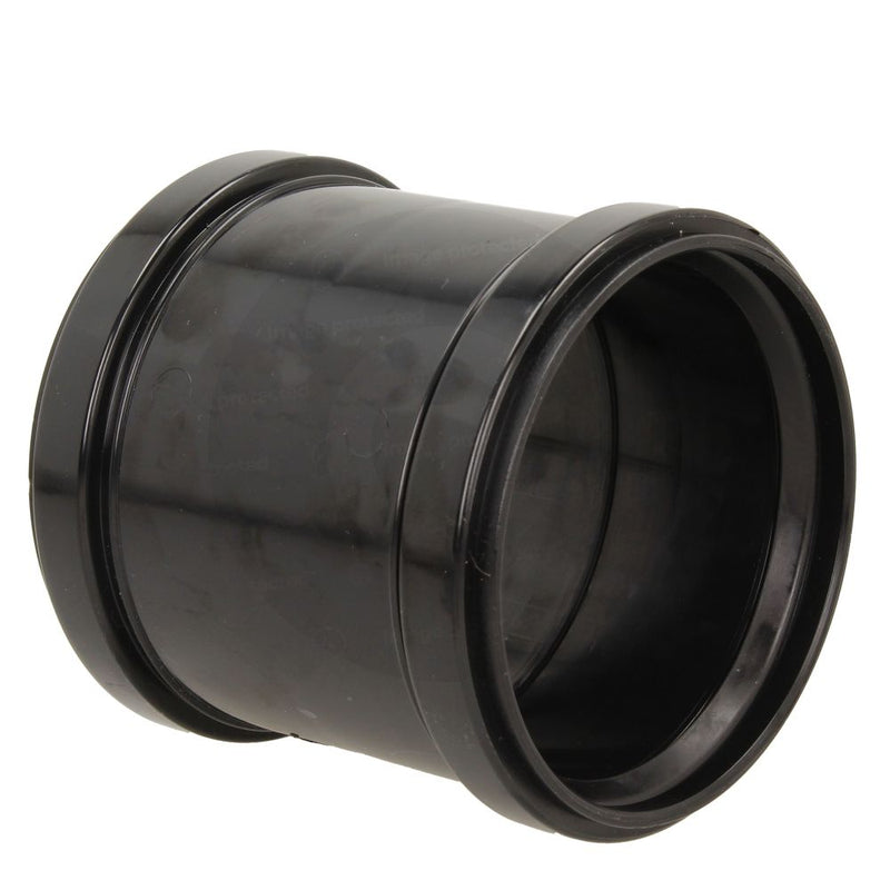 Soil 110mm Ring Seal Black Soil Double Socket Coupler